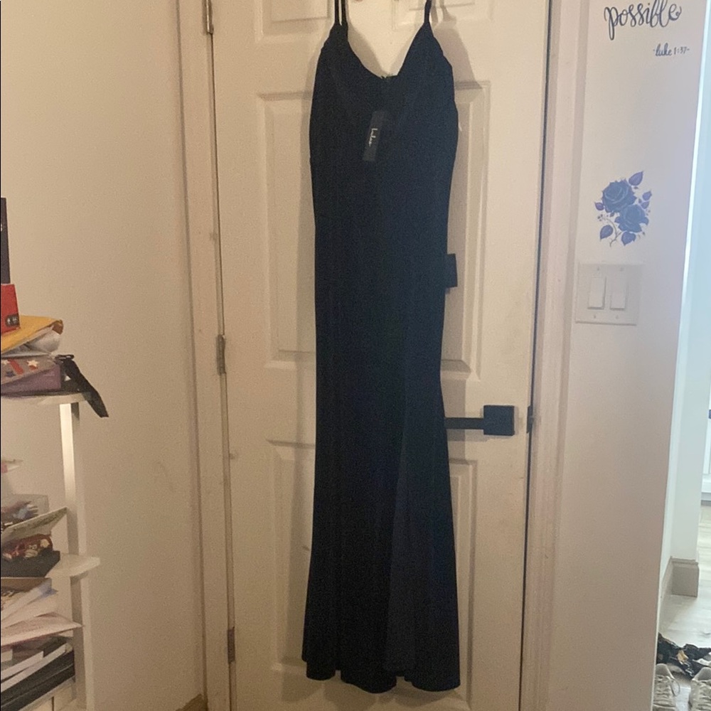 Lulus navy velvet Evening Gown